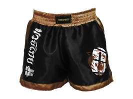 Bermuda de Muay Thai Preto com Dourado3